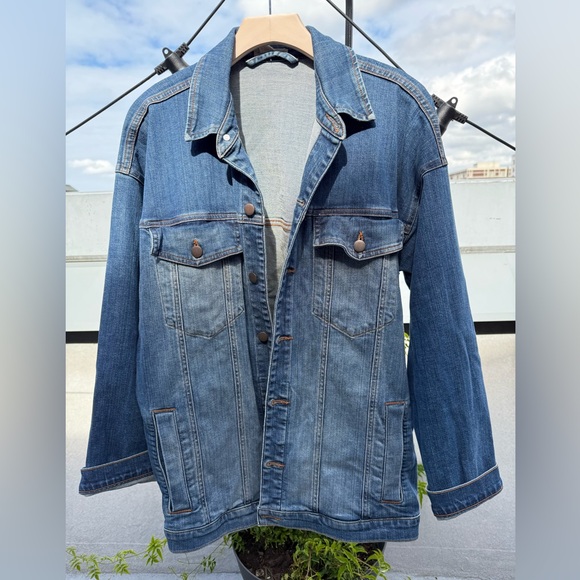 Eileen Fisher Denim Jacket S/P - Picture 1 of 3